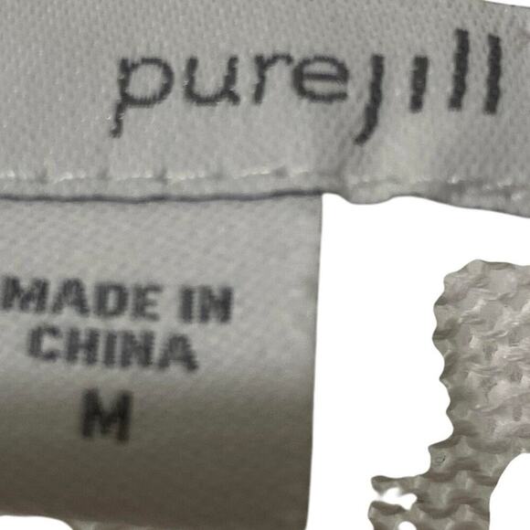 PUREJILL Women’s Cotton/Linen Cardigan, Buttoned Up, 2 Pkt, Long Slv, White, M. - Picture 5 of 11